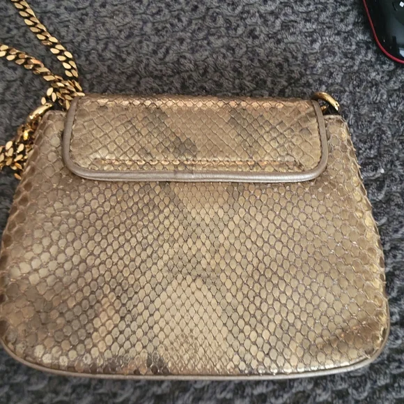 GORGEOUS VINTAGE PYTHON SNAKE CROSSBODY GUCCI BAG - Picture 9 of 16